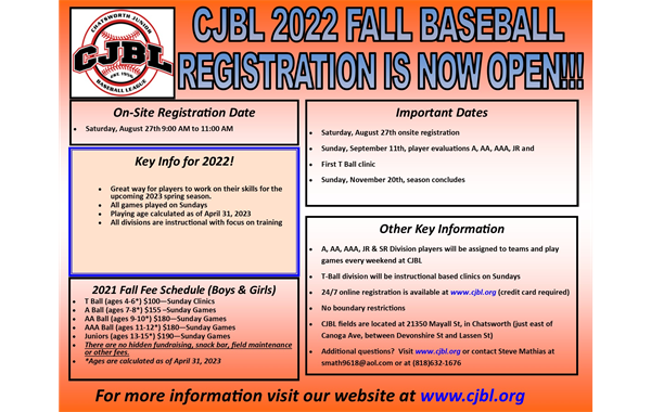 Fall 2022 Registration Now Open